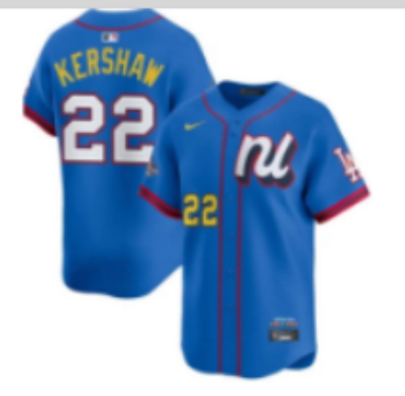 Men 2025 Los Angeles Dodgers #22 Kershaw Blue All star Nike MLB Jersey style 06